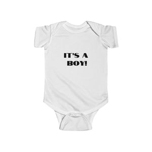 Open image in slideshow, Baby Bodysuit Short Sleeve Cotton Custom Message It&#39;s a Boy
