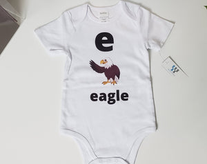 Sebastianwear Baby Bodysuit Short Sleeve Vowel Design Letter "e"