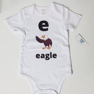 Open image in slideshow, Sebastianwear Baby Bodysuit Short Sleeve Vowel Design Letter &quot;e&quot;
