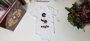 Sebastianwear Baby Bodysuit Short Sleeve Vowel Design Letter "e"