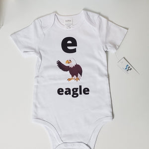 Sebastianwear Baby Bodysuit Short Sleeve Vowel Design Letter "e"