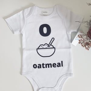 Open image in slideshow, Sebastianwear Baby Bodysuit Short Sleeve Vowel Design Letter &quot;o&quot;
