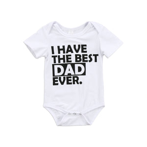 Open image in slideshow, Bodysuit Short Sleeve Cotton Custom Message I Have the Best Dad
