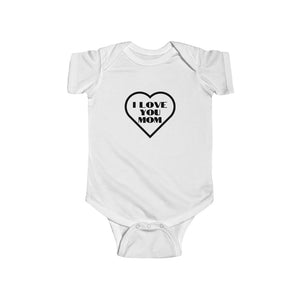 Open image in slideshow, Baby Bodysuit Short Sleeve Cotton I Love You Mom Custom Message
