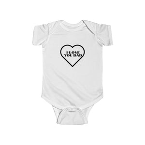 Open image in slideshow, Baby Bodysuit Short Sleeve Cotton Custom Message I Love Dad
